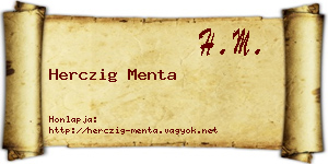 Herczig Menta névjegykártya